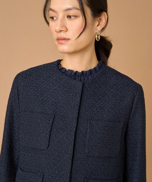 7-IDconcept / セブンアイディーコンセプト ノーカラージャケット | 《大きいサイズ》ツイードノーカラージャケット | 詳細11