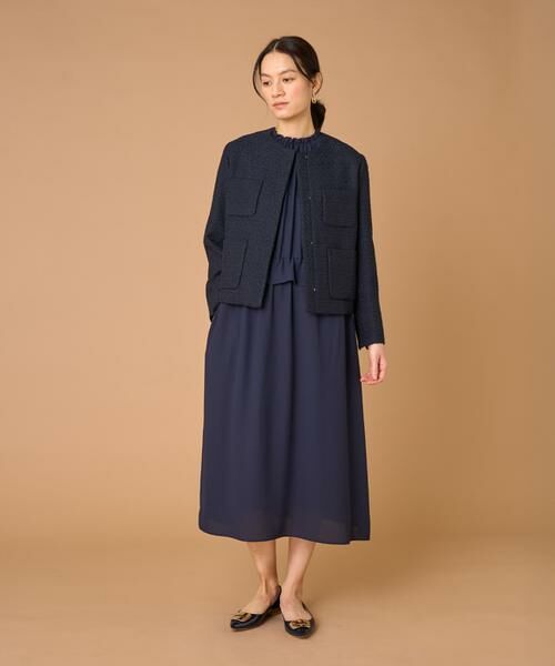 7-IDconcept / セブンアイディーコンセプト ノーカラージャケット | 《大きいサイズ》ツイードノーカラージャケット | 詳細2