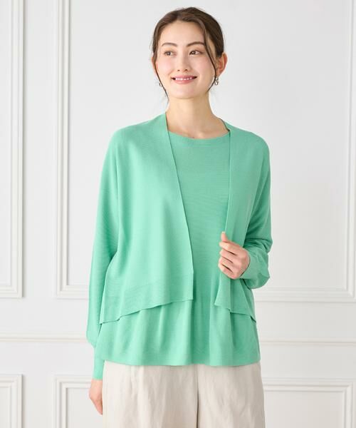 7-IDconcept / セブンアイディーコンセプト カーディガン・ボレロ | 《大きいサイズ》ホールガーメントカーディガン | 詳細1