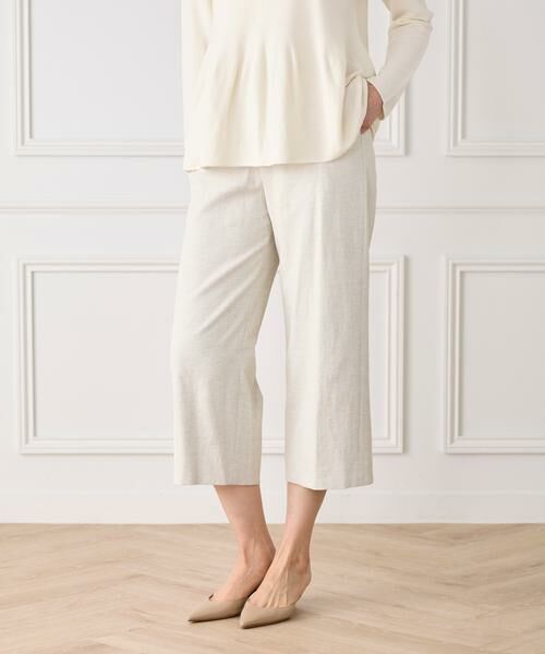 7-IDconcept / セブンアイディーコンセプト ショート・ハーフ・半端丈パンツ | ワイドクロップトパンツ（ベージュ2）
