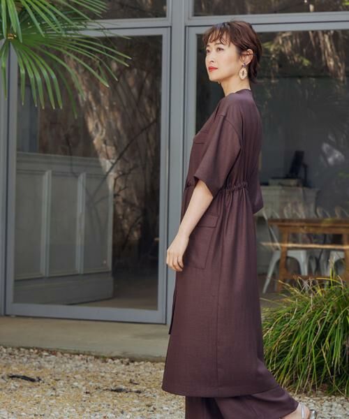 7-IDconcept / セブンアイディーコンセプト ミニ丈・ひざ丈ワンピース | 《大きいサイズ》麻調ロングジレワンピース | 詳細15