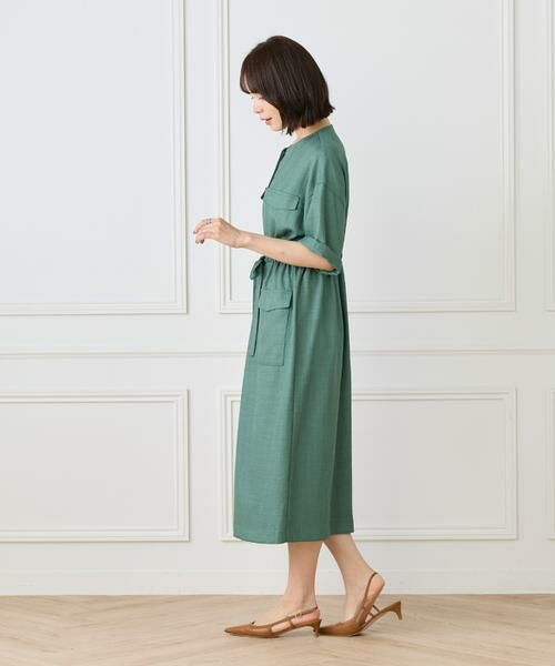 7-IDconcept / セブンアイディーコンセプト ミニ丈・ひざ丈ワンピース | 《大きいサイズ》麻調ロングジレワンピース | 詳細3