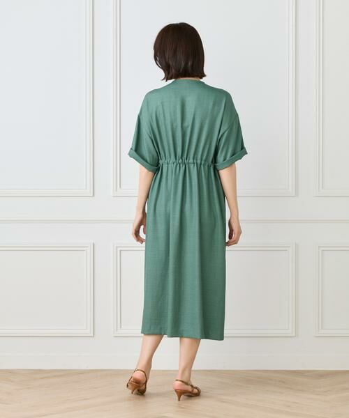 7-IDconcept / セブンアイディーコンセプト ミニ丈・ひざ丈ワンピース | 《大きいサイズ》麻調ロングジレワンピース | 詳細4