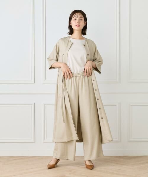 7-IDconcept / セブンアイディーコンセプト ミニ丈・ひざ丈ワンピース | 《大きいサイズ》麻調ロングジレワンピース | 詳細7