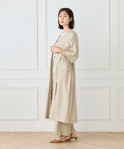 7-IDconcept / セブンアイディーコンセプト ミニ丈・ひざ丈ワンピース | 《大きいサイズ》麻調ロングジレワンピース | 詳細8
