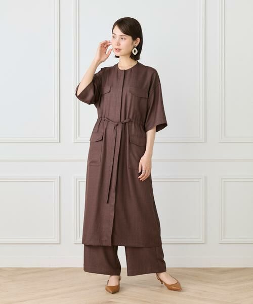 7-IDconcept / セブンアイディーコンセプト ミニ丈・ひざ丈ワンピース | 《大きいサイズ》麻調ロングジレワンピース | 詳細9