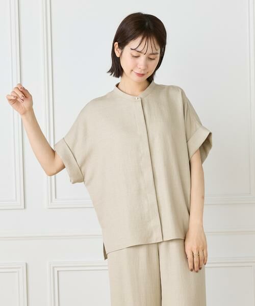 7-IDconcept / セブンアイディーコンセプト シャツ・ブラウス | 《大きいサイズ》麻調ワイドスリーブブラウス | 詳細12