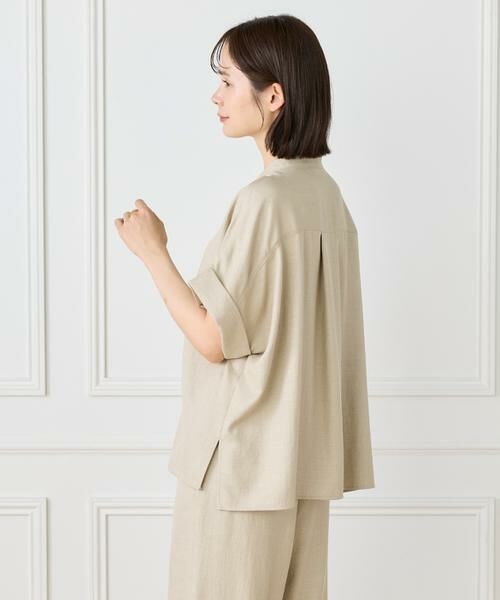 7-IDconcept / セブンアイディーコンセプト シャツ・ブラウス | 《大きいサイズ》麻調ワイドスリーブブラウス | 詳細14
