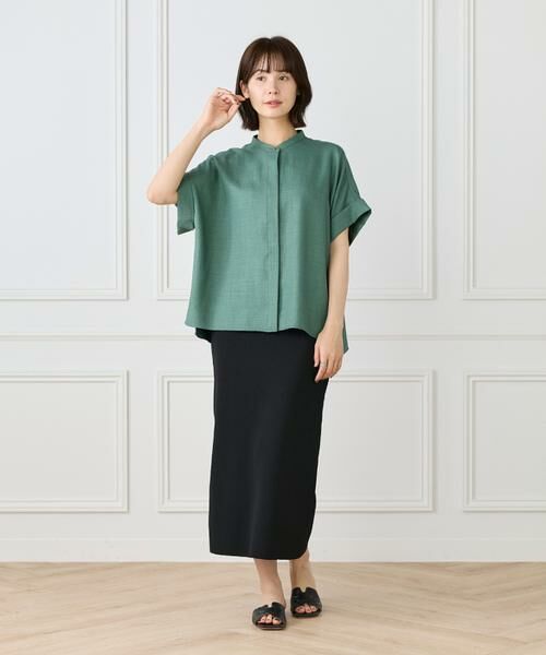7-IDconcept / セブンアイディーコンセプト シャツ・ブラウス | 《大きいサイズ》麻調ワイドスリーブブラウス | 詳細5