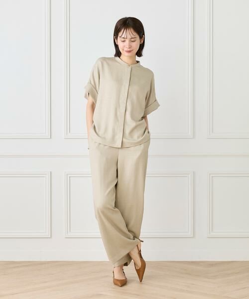 7-IDconcept / セブンアイディーコンセプト シャツ・ブラウス | 《大きいサイズ》麻調ワイドスリーブブラウス | 詳細8
