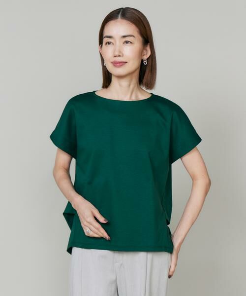 7-IDconcept / セブンアイディーコンセプト Tシャツ | バックロングサイドタックプルオーバー《日本製》（グリーン）