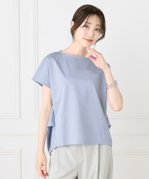 7-IDconcept / セブンアイディーコンセプト Tシャツ | バックロングサイドタックプルオーバー《日本製》（ブルーグレー4）