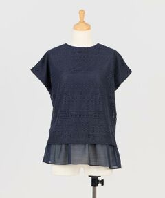 7-IDconcept / セブンアイディーコンセプト Tシャツ | 《大きいサイズ》シアードッキングレースプルオーバー