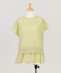 7-IDconcept / セブンアイディーコンセプト Tシャツ | 《大きいサイズ》シアードッキングレースプルオーバー