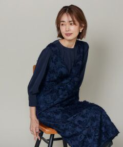 7-IDconcept / セブンアイディーコンセプト サロペット・オールインワン | ジャカードジャンパースカート｜奥行きのある織り柄が映える、洗練された大人の一着
