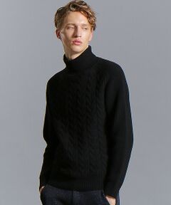 LANEROSSI RIB×CROSSKNITタートルネックニット