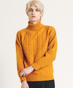 LANEROSSI RIB×CROSSKNITタートルネックニット