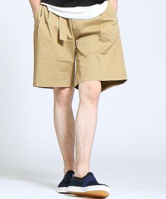 ABAHOUSE / アバハウス ショート・ハーフ・半端丈パンツ | チノストレッチ2タック ベルテッドショーツ