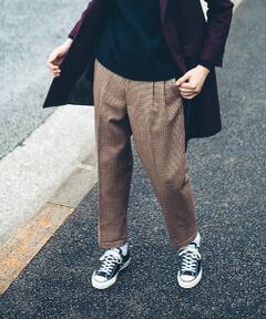 ABAHOUSE / アバハウス パンツ | シェットランドウールワイドプリーツテーパードパンツ