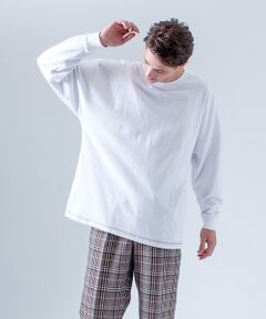 【MYSELF ABAHOUSE】ピーチ起毛フットボールTシャツ