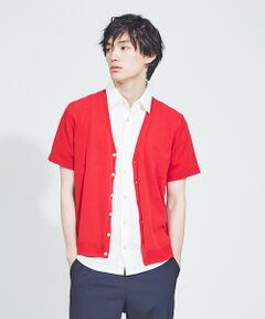 ABAHOUSE / アバハウス カーディガン・ボレロ | ICE CREPEハイツイストコットンショートスリーブカーディガン