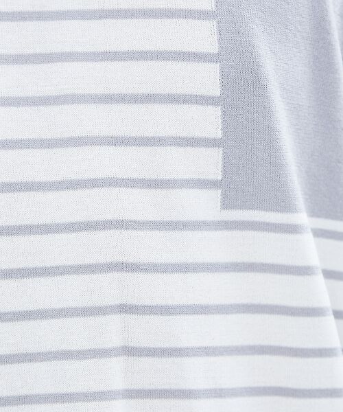 ABAHOUSE / アバハウス Tシャツ | マルチボーダーパネル ニット半袖Tシャツ | 詳細11