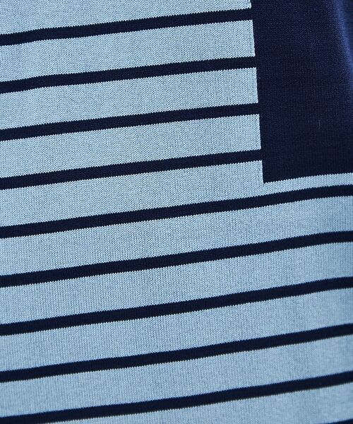 ABAHOUSE / アバハウス Tシャツ | マルチボーダーパネル ニット半袖Tシャツ | 詳細14