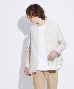 ABAHOUSE / アバハウス シャツ・ブラウス | Vネック ストライプ シャツ