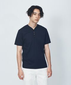 【展開店舗限定】シルケット天竺 ヘンリーネック 半袖Tシャツ