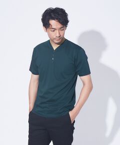 【展開店舗限定】シルケット天竺 ヘンリーネック 半袖Tシャツ