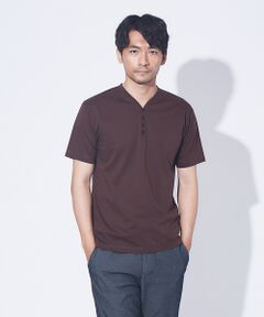 【展開店舗限定】シルケット天竺 ヘンリーネック 半袖Tシャツ