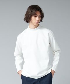 【両面起毛】ポンチ モックネック 長袖 Tシャツ