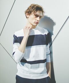ABAHOUSE / アバハウス ニット・セーター | 【ウォッシャブル】パネルボーダー　ニット