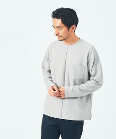 フクレ ジャガード 切替 長袖 Tシャツ