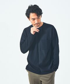 フクレ ジャガード 切替 長袖 Tシャツ