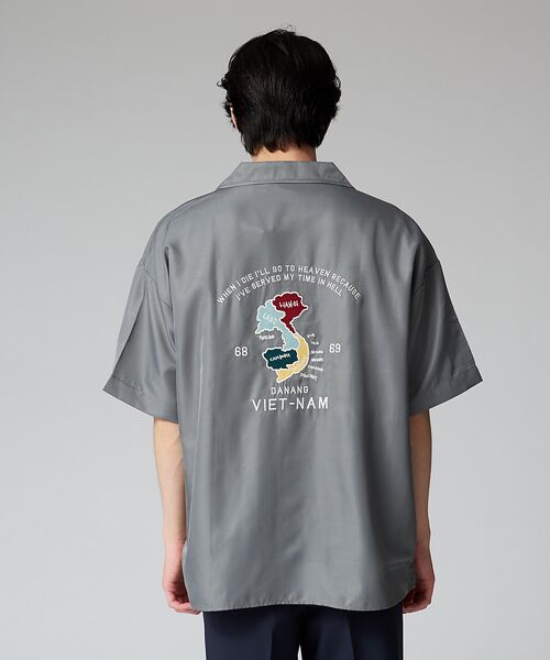 ABAHOUSE / アバハウス シャツ・ブラウス | スーベニア バック刺繍 オーバーサイズ オープンカラーシャツ | 詳細4