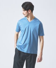 コンパクト シルケット スムース Vネック Tシャツ