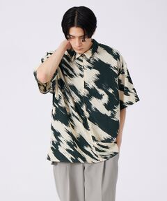 ABAHOUSE / アバハウス シャツ・ブラウス | 古着風 ヴィンテージ オーバーサイズZIP半袖 総柄シャツ