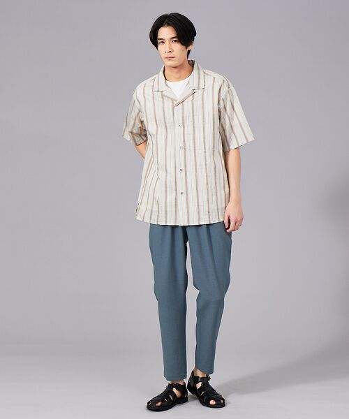 ABAHOUSE / アバハウス シャツ・ブラウス | オーバーサイズ オープンカラー ストライプ シャツ | 詳細6