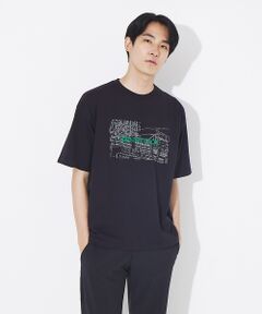 バハカリフォルニア ネオンプリントフロッキーTシャツ