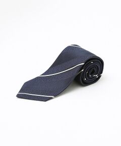 【IMPORT FABRIC TIE】シルク レジメンタル ストライプ ネクタイ