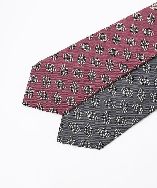 IMPORT FABRIC TIE】シルク ジオメトリック小紋 ネクタイ （ネクタイ