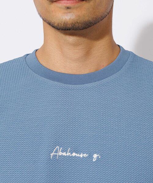 ABAHOUSE / アバハウス Tシャツ | フクレ ジャガード 刺繍 ロング Tシャツ | 詳細13