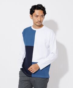 ポンチ パネル 切替 長袖 Tシャツ