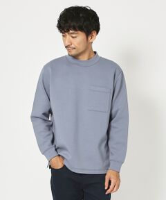 シルキー モックネック 長袖 Tシャツ