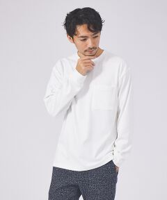 起毛 スムース クルーネック ロング Tシャツ