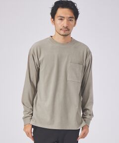 起毛 スムース クルーネック ロング Tシャツ