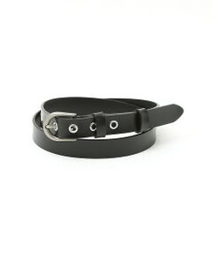 OILED LEATHER BLACK NARROW BELT