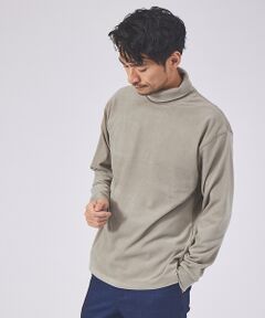 起毛 スムース モックネック 長袖 Ｔシャツ