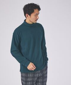 起毛 スムース モックネック 長袖 Ｔシャツ